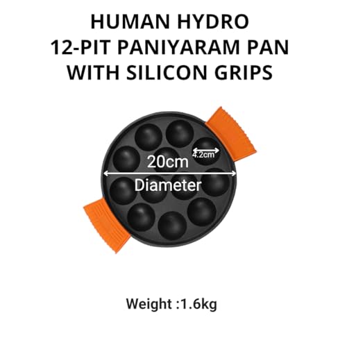 Image 4 of Human Hydro Pre-Seasoned Cast Iron Paniyaram Pan