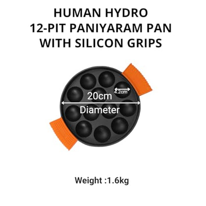 Image 4 of Human Hydro Pre-Seasoned Cast Iron Paniyaram Pan
