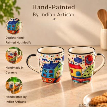 Image 4 of ExclusiveLane The Hut Jumbo Cuppas Ceramic Coffee Mugs Set of 2 (270 ml)