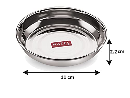 Image 4 of HAZEL Stainless Steel Breakfast Plate Set 150 ML Set of 3