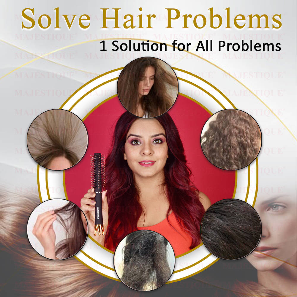 Image 7 of Majestique Crown Series Round Hair Brush for Blow Drying HR151 Nylon Bristles