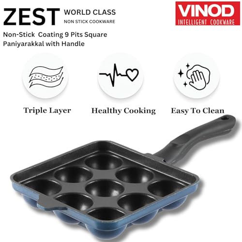 Image 5 of Vinod Aluminium Non Stick Kuzhi Paniyaram Pan - 9 Cups, 17.5cm