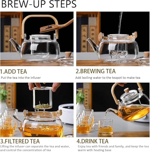 Image 5 of Jinelza Borosilicate Glass Teapot 900ml