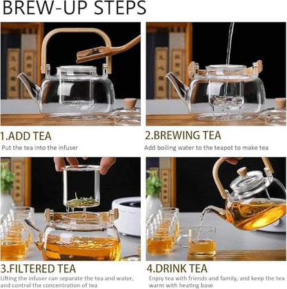 Image 5 of Jinelza Borosilicate Glass Teapot 900ml