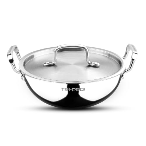 Image 1 of Default Title for the product BERGNER BE Essentials Tripro Triply Stainless Steel 24cm Kadai, 2.8L