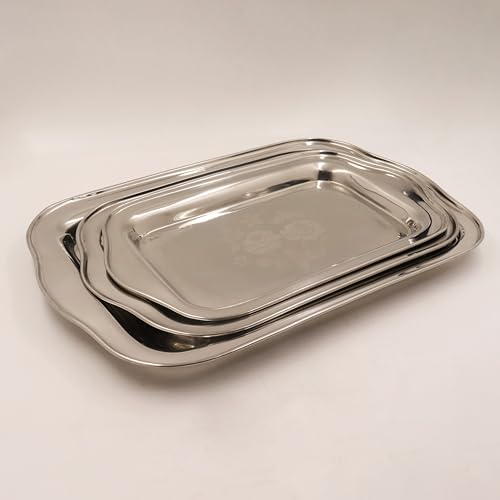 Image 5 of Spillbox Stainless Steel Multipurpose Serving Tray Set of 3