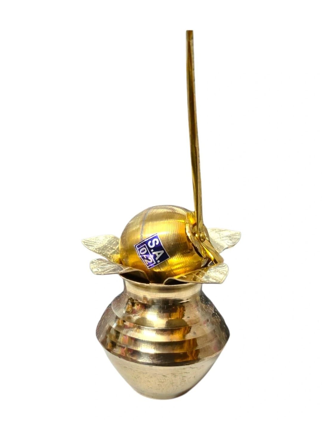 Image 2 of HATEKHORI 3 Pieces Brass Mangal Kalash Set