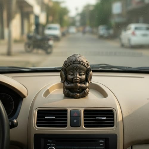 Image 3 of Astrotalk Pyrite Baby Ganesha Murti | Ganpati Idol for Good Luck, Wealth & Protection | Ganesha Idol for Car Dashboard & Home Decor | Pyrite Ganesh Idols for Positivity & Success