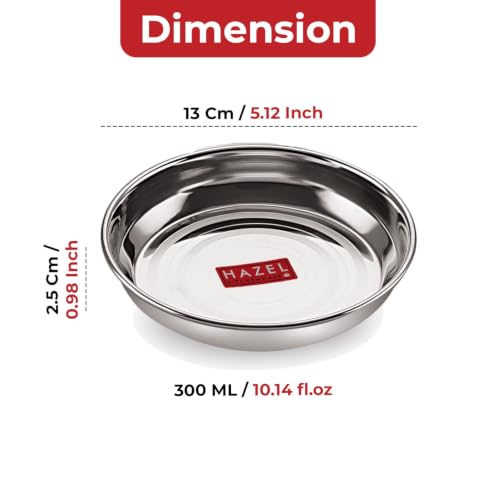 Image 3 of HAZEL Small Steel Plates for Snacks, 300 ML, Set of 3