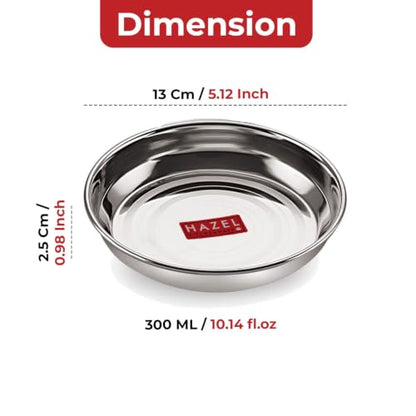 Image 3 of HAZEL Small Steel Plates for Snacks, 300 ML, Set of 3
