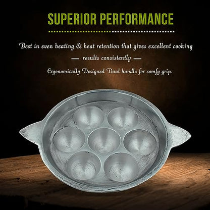 Image 6 of CooPany Traditional Indolium Appam Patra/Kuzhi Paniyaram Pan/Paniyara Kallu