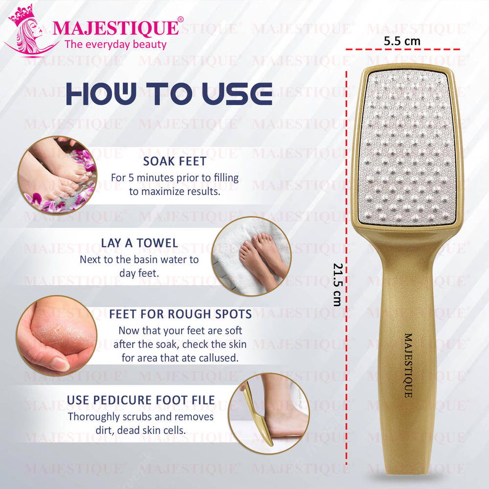 Image 2 of Majestique Professional Foot File - Laser-Cut Steel, Safe Dead Skin Remover - Color May Vary