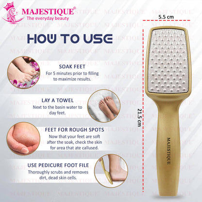 Image 2 of Majestique Professional Foot File - Laser-Cut Steel, Safe Dead Skin Remover - Color May Vary