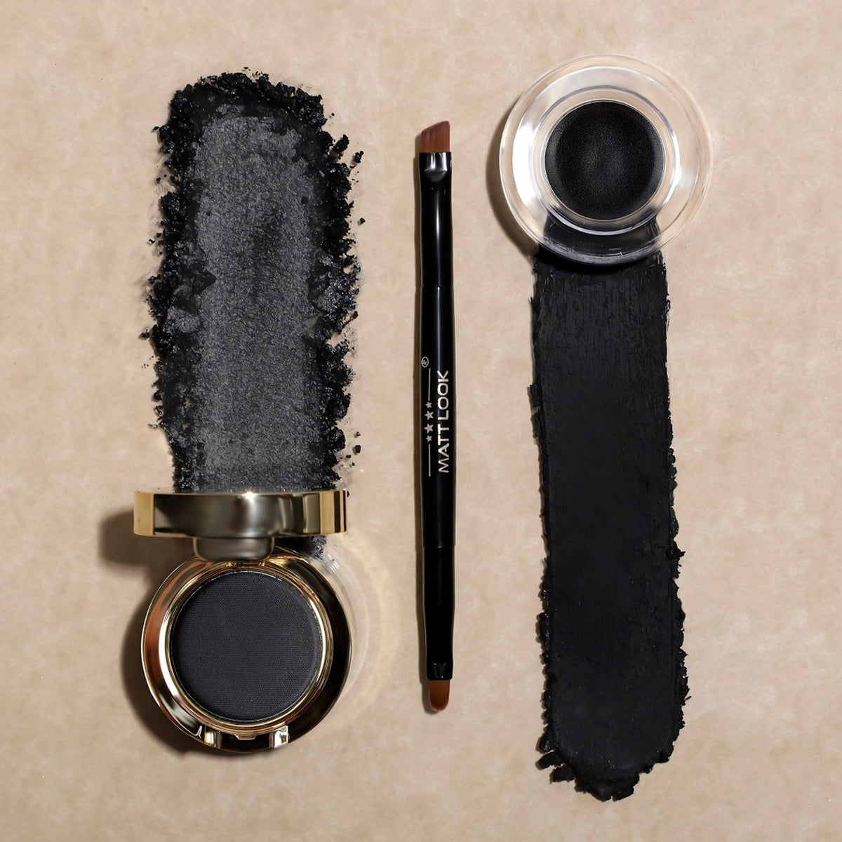 Image 2 of Matt Look Fashion Eye Makeup 24Hr Stay Gel Kajal & Cake Eyeliner - Black