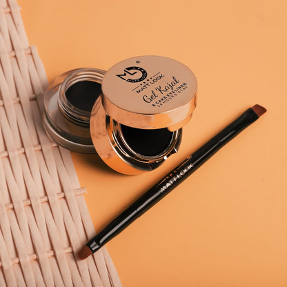 Image 4 of Matt Look Fashion Eye Makeup 24Hr Stay Gel Kajal & Cake Eyeliner - Black