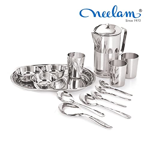Image 3 of neelam Stainless Steel 22 Gauge 41 Pieces Premium Dinner Set
