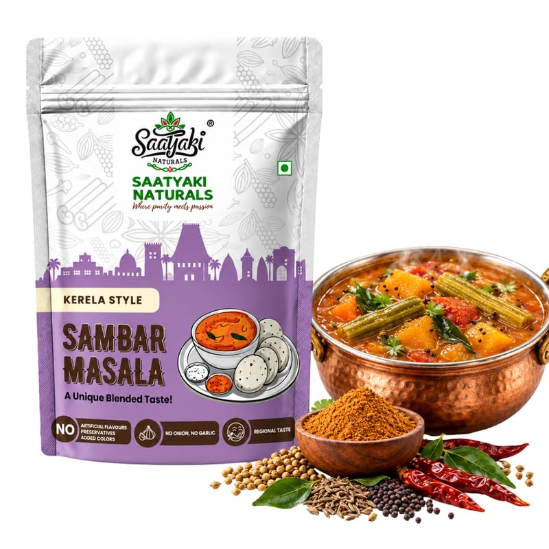 Image 1 of 100 g (Pack of 1) for the product SAATYAKI NATURALS Kerala Sambar Masala