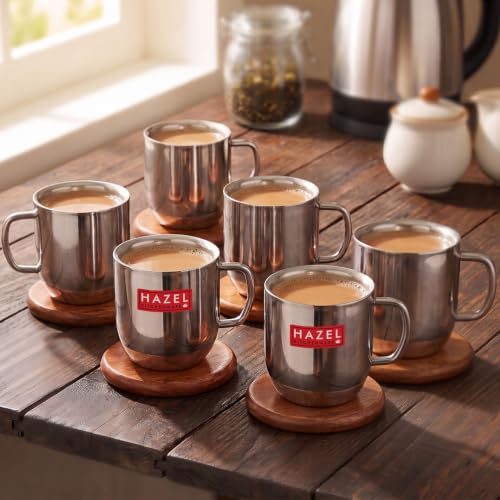 Image 19 of 300 ML / Silver / Set of 6 for the product HAZEL Stainless Steel Coffee Cup
