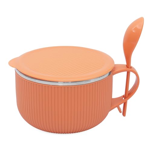 Image 7 of Jaypee Plus Stainless Steel Ribtok Meal Bowl Soup Bowl with Lid & Spoon, 900ml