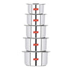 Image 1 of Default Title for the product Sumeet Induction & Gas Stove Friendly Stainless Steel 5 Pcs Big Size Container Set/Tope/Cookware Set With Lids (1 Ltr To 3 Ltr), 10 Pcs Set, White
