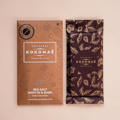 Image 2 of KOKOMAE 75% Dark Chocolate with Sea Salt Bean-to-Bar (Pack Of 3, 50g Each)