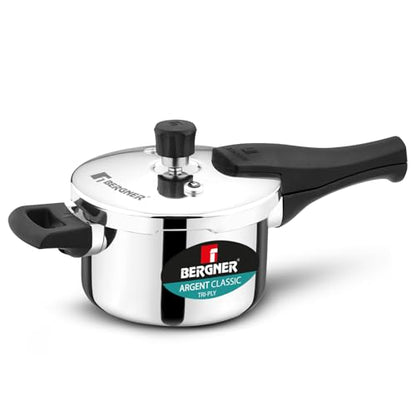 Image 3 of 1.5 Litres for the product Bergner Argent Classic Triply Stainless Steel Pressure Cooker
