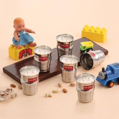Image 9 of Set of 6 / Popcorn Kid's Glass, 200 ML for the product HAZEL Stainless Steel Glasses