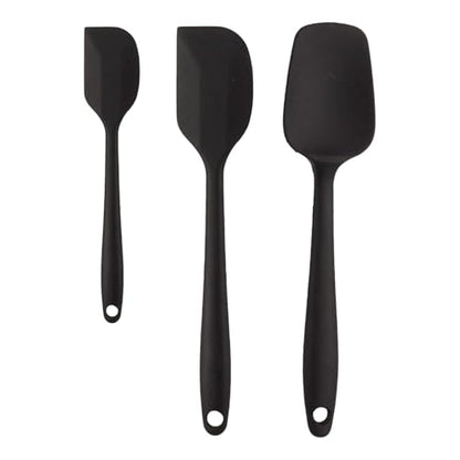 Image 4 of Black / Pack of 3 for the product Frenchware Non-Stick Silicone Spatula Set