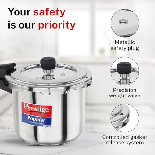 Image 7 of Prestige Stainless Steel Popular Svachh Outerlid Pressure Cooker 3 Litre