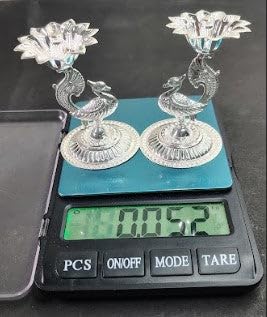 Image 4 of Dista Silvers Silver Peacock Diya Pair 52gm