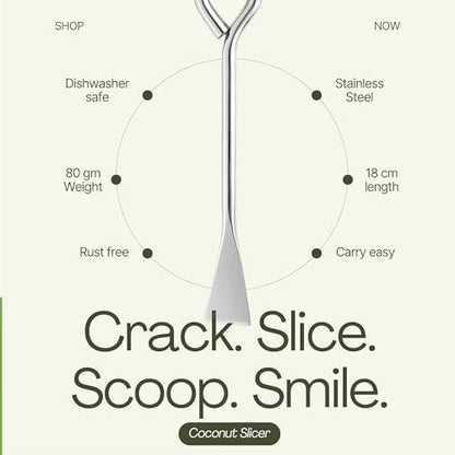 Image 3 of Generic Stainless Steel Coconut Slicer Cutter Tool for Kitchen (Pack 2)