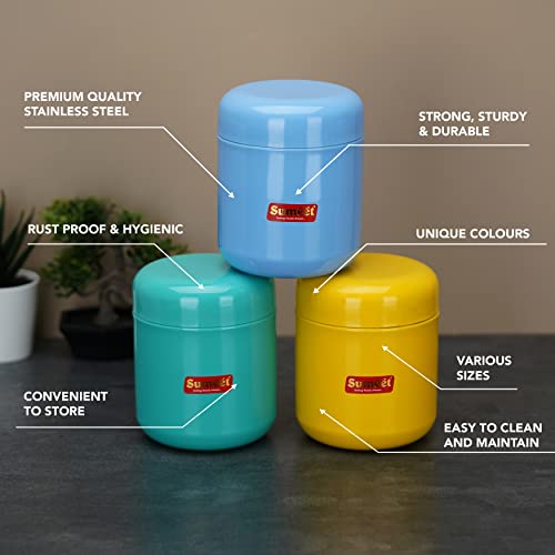 Image 5 of Sumeet Stainless Steel Multi Color Small Canisters/Jars/Storage Containers