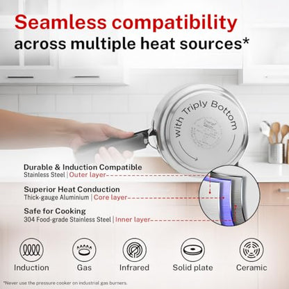 Image 5 of Prestige 2L Stainless Steel Nakshatra Essential Svachh Innerlid Pressure Cooker
