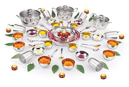 Image 4 of neelam Stainless Steel Dinner Set, 22 Gauge Quality, Solid 51 Pcs Set Serving 6 People