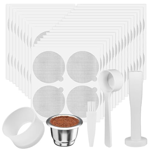 Image 1 of Default Title for the product Supvox Reusable Coffee Pod, for Nespresso, Steel, 100 Foil Covers