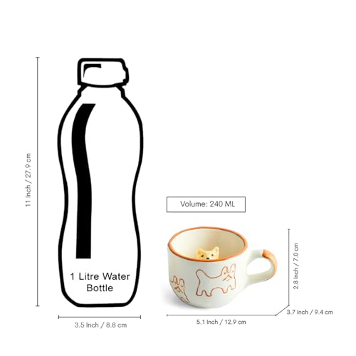 Image 7 of ExclusiveLane Cute Cat Surprise 3D Animal Ceramic Coffee Mug 240 ml