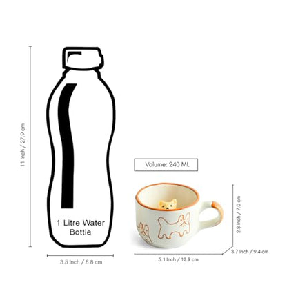 Image 7 of ExclusiveLane Cute Cat Surprise 3D Animal Ceramic Coffee Mug 240 ml