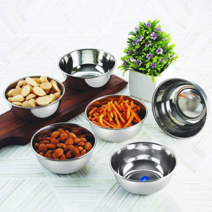 Image 7 of neelam Stainless Steel Bowl 5 Inch 150 ml Set of 4