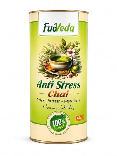 Image 1 of Pack of 1 for the product FudVeda Premium Natural Loose Leaf Tea | Authentic Tea Blend | Rich Aroma & Smooth Taste | Hygienically Packed | Daily Refreshment (Anti Stress Chai, Pack of 2)