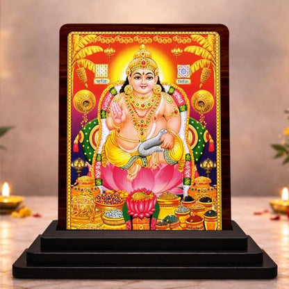 Image 1 of Default Title for the product Maa Lakshmi Small Wooden Idol 4x5 Inch Premium Temple HD Printed Home Decor