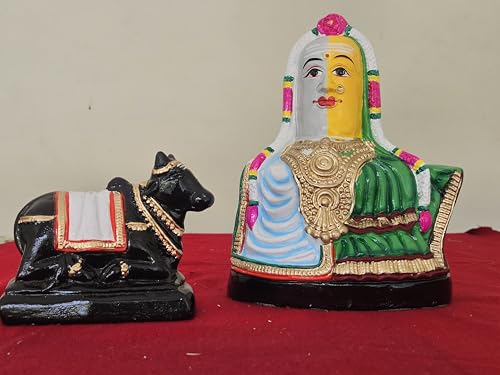 Image 2 of Big for the product Breeze Handicrafts Paper Mache Nandi Lingam Set for Bommala kolu, Golu Dolls, Navratri Decoration, Traditional Gift