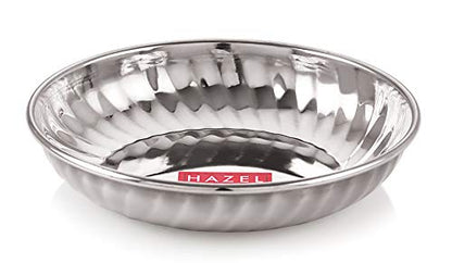 Image 3 of HAZEL Stainless Steel Breakfast Plate Set of 12 | 11.4 cm Small Snacks Serving Plates | Multipurpose Steel Thali for Kitchen & Daily Use