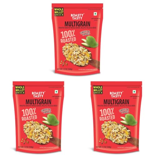 Image 1 of Default Title for the product Roasty Tasty Multigrain Diet Mixture - Palm Oil Free for Kids - Millet Namkeen - Healthy Snacks for All - Roasted with Millets & Seeds - No Onion No Garlic Namkeens - 340 G (Pack of 3)