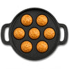 Image 1 of Default Title for the product Mixora Cast Iron Paniyaram Patra | Appe Pan Pre-Seasoned | 7 Cavity | 20cm