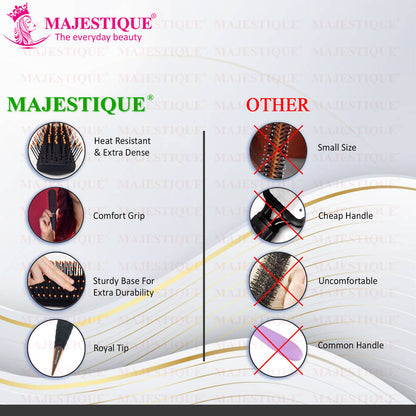 Image 5 of Majestique Detangling Flat Hair Brush HR155 Styling, Blow Drying, Shaping - Perfect for Travel