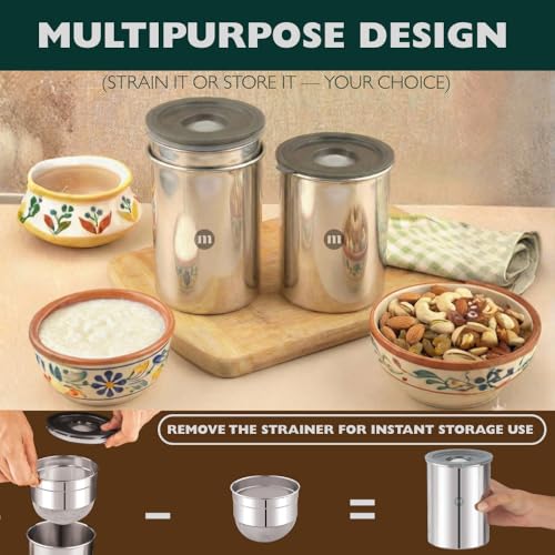 Image 6 of MARU Stainless Steel Multipurpose Greek Yogurt and Hung Curd Maker