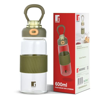 Image 1 of Default Title for the product BERGNER Borosilicate Glass Water Bottle 600ml