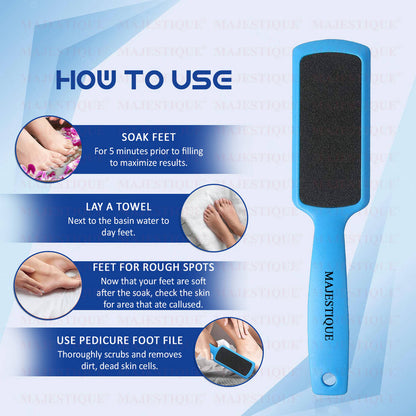 Image 2 of Majestique Double-Sided Foot Scrubber - Tools for Wet and Dry Feet - Color May Vary