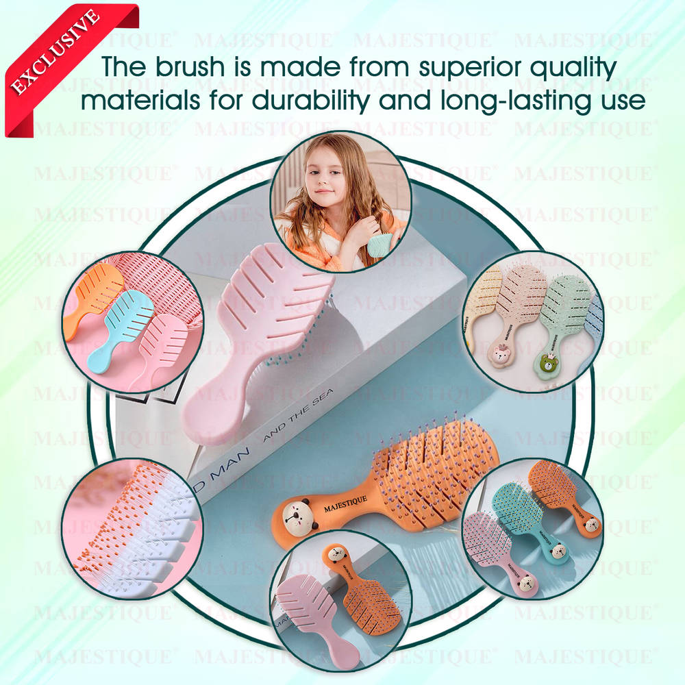 Image 6 of Majestique Small Hair Brush - Detangling Brush for Baby Kids, Women and Men - Color May Vary