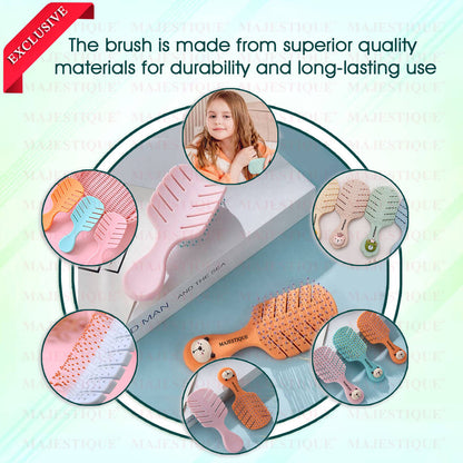 Image 6 of Majestique Small Hair Brush - Detangling Brush for Baby Kids, Women and Men - Color May Vary
